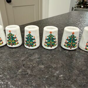 Chadwicks Festive Holiday Candle Holders - White and Green